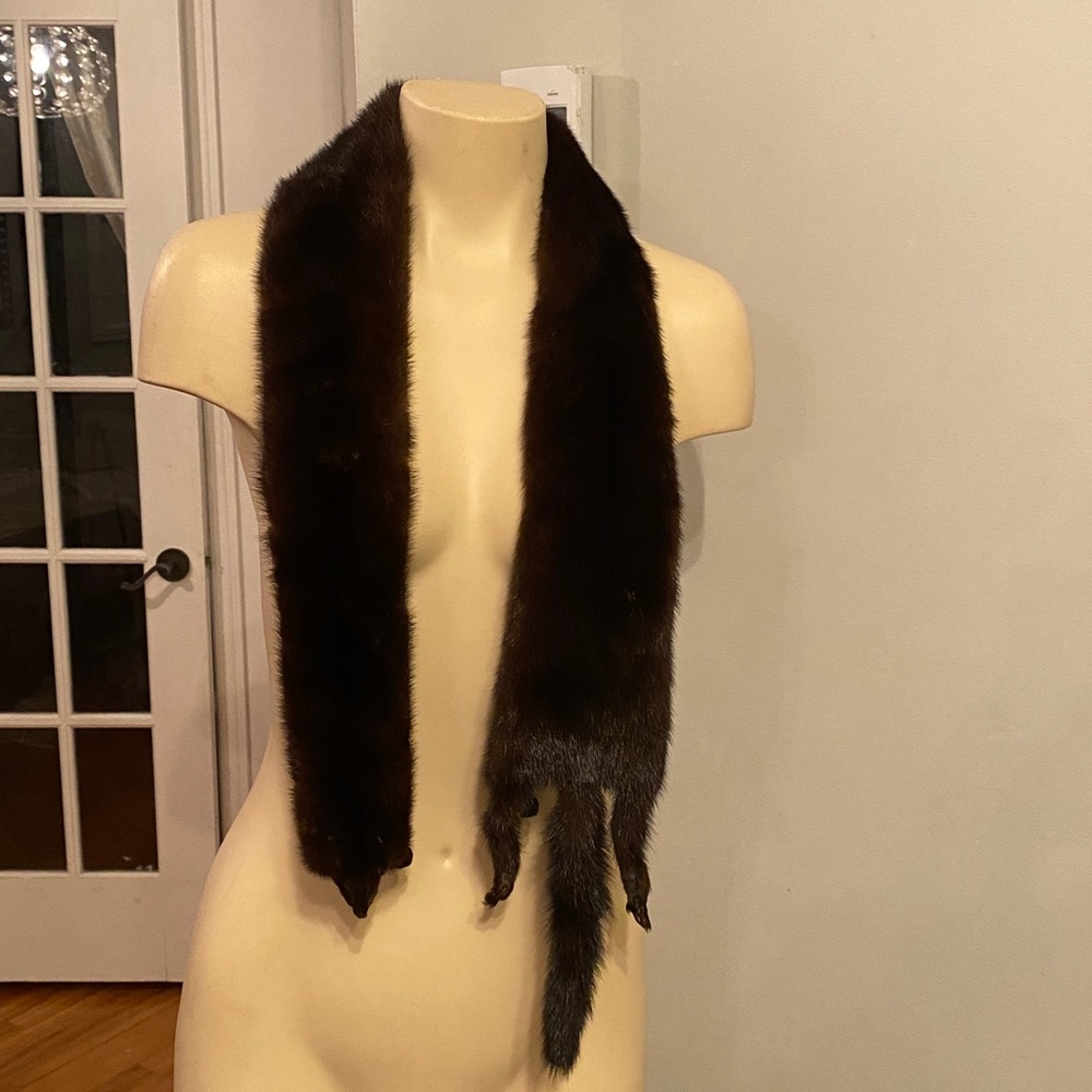 Mink fur stole scarf collar